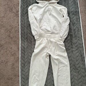 H&M Women's White Hoodie and Joggers Set
